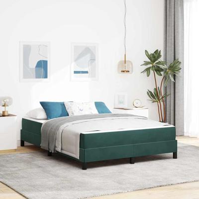 Boxspringbed met matras Donkergroen 160 x 200 cm Fluweel