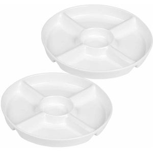 Set van 2 snack/borrelschalen 5-vaks 23 cm