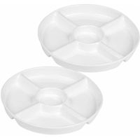 Set van 2 snack/borrelschalen 5-vaks 23 cm