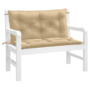 Tuinbankkussens 2 st 100x50x7 cm stof gemleerd beige