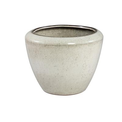 Kyleigh Beige Ronde Keramische Pot Glad Laag L