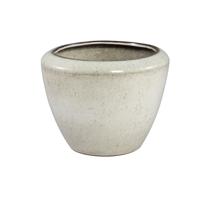Kyleigh Beige Ronde Keramische Pot Glad Laag L