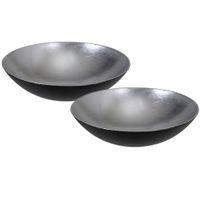 2x stuks kunststof decoratie schalen zilver rond D28 cm - thumbnail