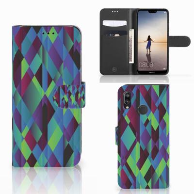 Huawei P20 Lite | Book Case | Abstract Green Blue