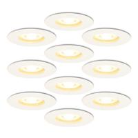 10x Bari inbouwspots - 4,5 Watt 345 lumen - 2700K warm wit - Dimbaar - IP65 - Wit - voor binnen en buiten - GU10 fitting