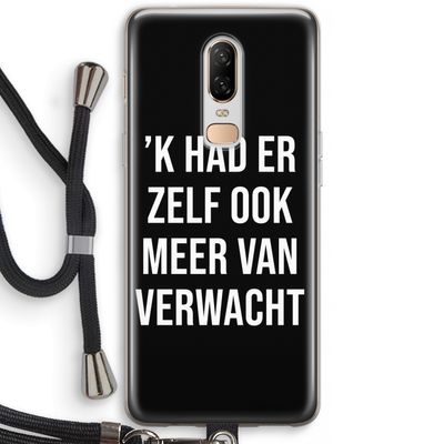 Meer verwacht - Zwart: OnePlus 6 Transparant Hoesje met koord
