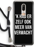 Meer verwacht - Zwart: OnePlus 6 Transparant Hoesje met koord