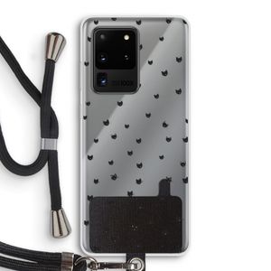 Kleine kattenkopjes: Samsung Galaxy S20 Ultra Transparant Hoesje met koord