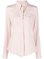 Victoria Beckham chemise transparente à manches longues - Rose - thumbnail