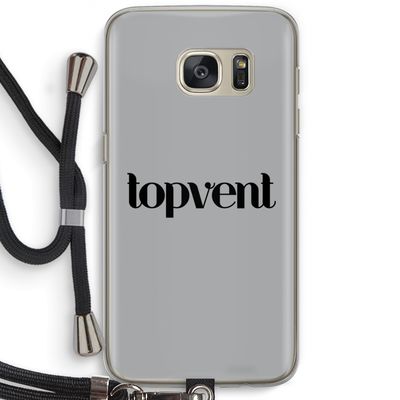 Topvent Grijs Zwart: Samsung Galaxy S7 Transparant Hoesje met koord