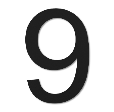 LIROdesign huisnummer 9 zwart - 15,5 cm - per stuk
