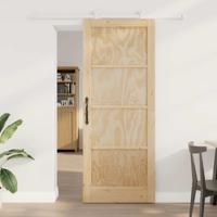 Schuifdeur met Bevestigingsset 83x211 cm Massief Grenenhout