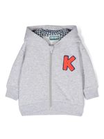 Kenzo Kids cardigan à logo brodé - Gris