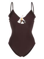 Christopher Esber maillot de bain Nebula à perles - Marron