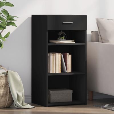 Dressoir 45x42,5x93 cm bewerkt hout zwart
