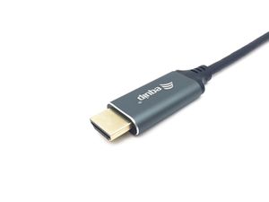 Equip 133415 video kabel adapter 1 m USB Type-C HDMI Type A (Standaard) Zwart, Grijs