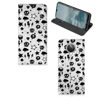 Mobiel BookCase Nokia G10 | G20 Silver Punk - thumbnail