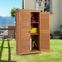 Houten Berging 160 cm Asfaltdak 2 Afsluitbare Deuren met Klink Voorgeoliede Grenen Tuinberging Waterdicht 3 Verwijderbare Planken