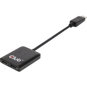 club3D CSV-6200 DisplayPort Adapter [1x DisplayPort stekker, Micro-USB 3.2 Gen 1 B bus (USB 3.0) - 2x DisplayPort bus] Zwart