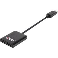 club3D CSV-6200 DisplayPort Adapter [1x DisplayPort stekker, Micro-USB 3.2 Gen 1 B bus (USB 3.0) - 2x DisplayPort bus] Zwart - thumbnail