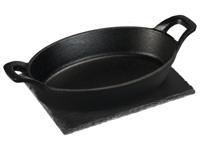 GRILLMEISTER Gietijzeren BBQ-grillpan of -hamburgerpers (Mini ovale pan)