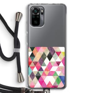 Gekleurde driehoekjes: Xiaomi Redmi Note 10 Pro Transparant Hoesje met koord