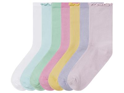 pepperts! Kinder sokken 7 stuks (35-38, geel/roze/blauw)