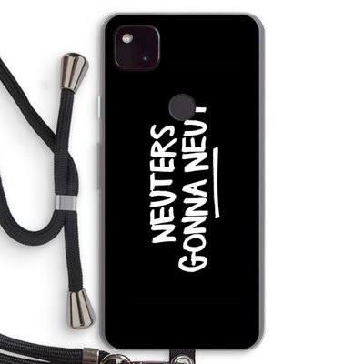 Neuters (zwart): Pixel 4a 5G Transparant Hoesje met koord