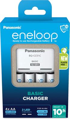 Panasonic BQ-CC51E lader + 4 Eneloop AA batterijen