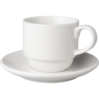 Mammoet Kop en schotel Budgetline Breed 20 cl - 13.5 cm Wit