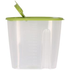 Voedselcontainer strooibus - groen - 1,5 liter - kunststof - 19,5 x 9,5 x 17 cm