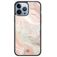 iPhone 13 Pro Max glazen hardcase - Marmer waves