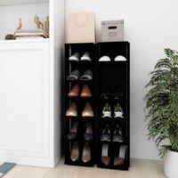 VidaXL Schoenenkasten 2 st 27,5x27x102 cm zwart