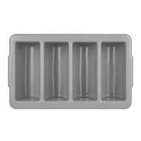 Bestekbak olympia kristallon 4 vakken grijs