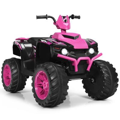 12V Elektrische Kinder Quad ATV Rijden op Auto op Batterijen Aangedreven 4 Wielen Atvvoor Kinderen Vanaf 3 Jaar Roze