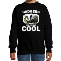 Sweater badgers are serious cool zwart kinderen - dassen/ das trui