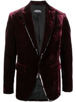 DSQUARED2 blazer en velours à simple boutonnage - Rouge