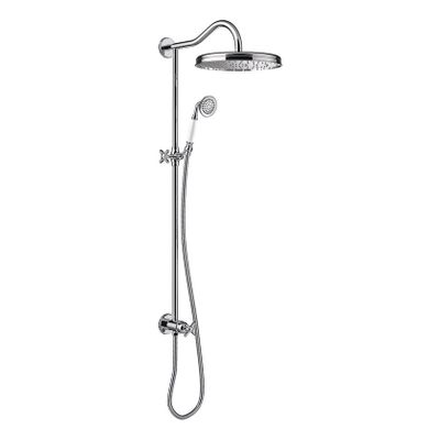 Tres Clasic glijstang set met regendouche 108 cm vintage chroom