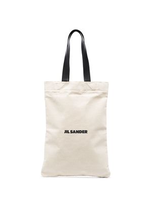 Jil Sander sac cabas à logo imprimé - Tons neutres