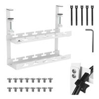 Maclean kabelopbergsysteem voor onder het bureau, max. belasting 5kg, 2 niveaus, wit, MC-104 W