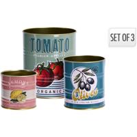 Home & Styling Opbergblik set 3 stuk tomaat/olijf/lemon