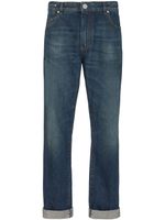 Balmain Vintage logo-patch straight-leg jeans - Bleu - thumbnail