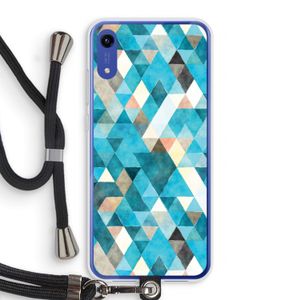 Gekleurde driehoekjes blauw: Honor Play 8A Transparant Hoesje met koord
