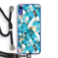 Gekleurde driehoekjes blauw: Honor Play 8A Transparant Hoesje met koord