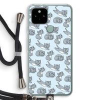 Poezen: Pixel 5 Transparant Hoesje met koord