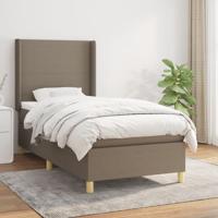 Boxspring met matras stof taupe 90x190 cm