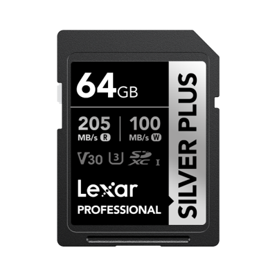 Lexar SD Silver Plus UHS-1 64GB V30 R205/W150MB/s