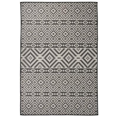 VidaXL Buitenkleed met patroon platgeweven 160x230 cm zwart