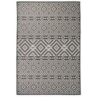VidaXL Buitenkleed met patroon platgeweven 160x230 cm zwart