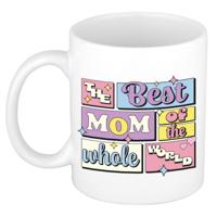 Cadeau koffie/thee mok - de beste mama - van de wereld - wit - 300 ml - keramiek